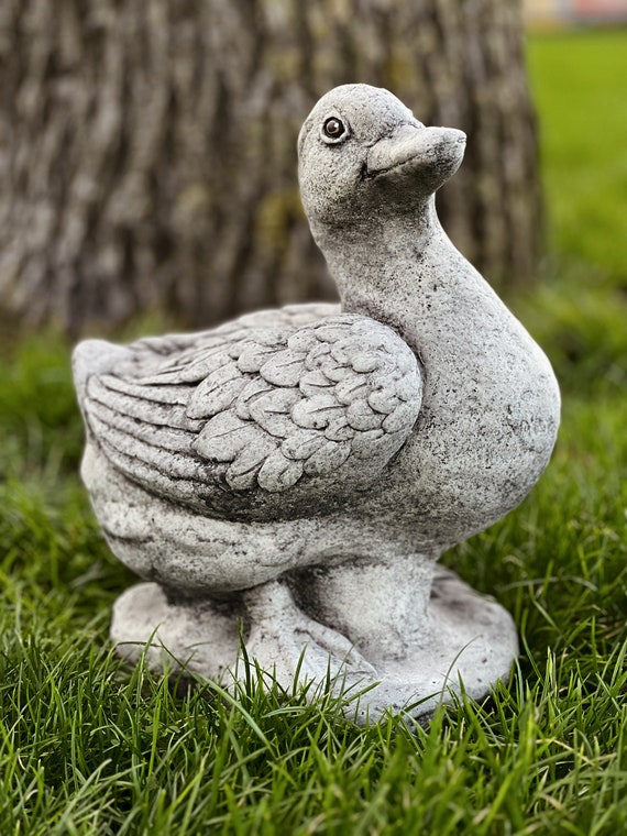 Beton Ente Skulptur Stein Gans Figur Zement Garten Kunst Dekor