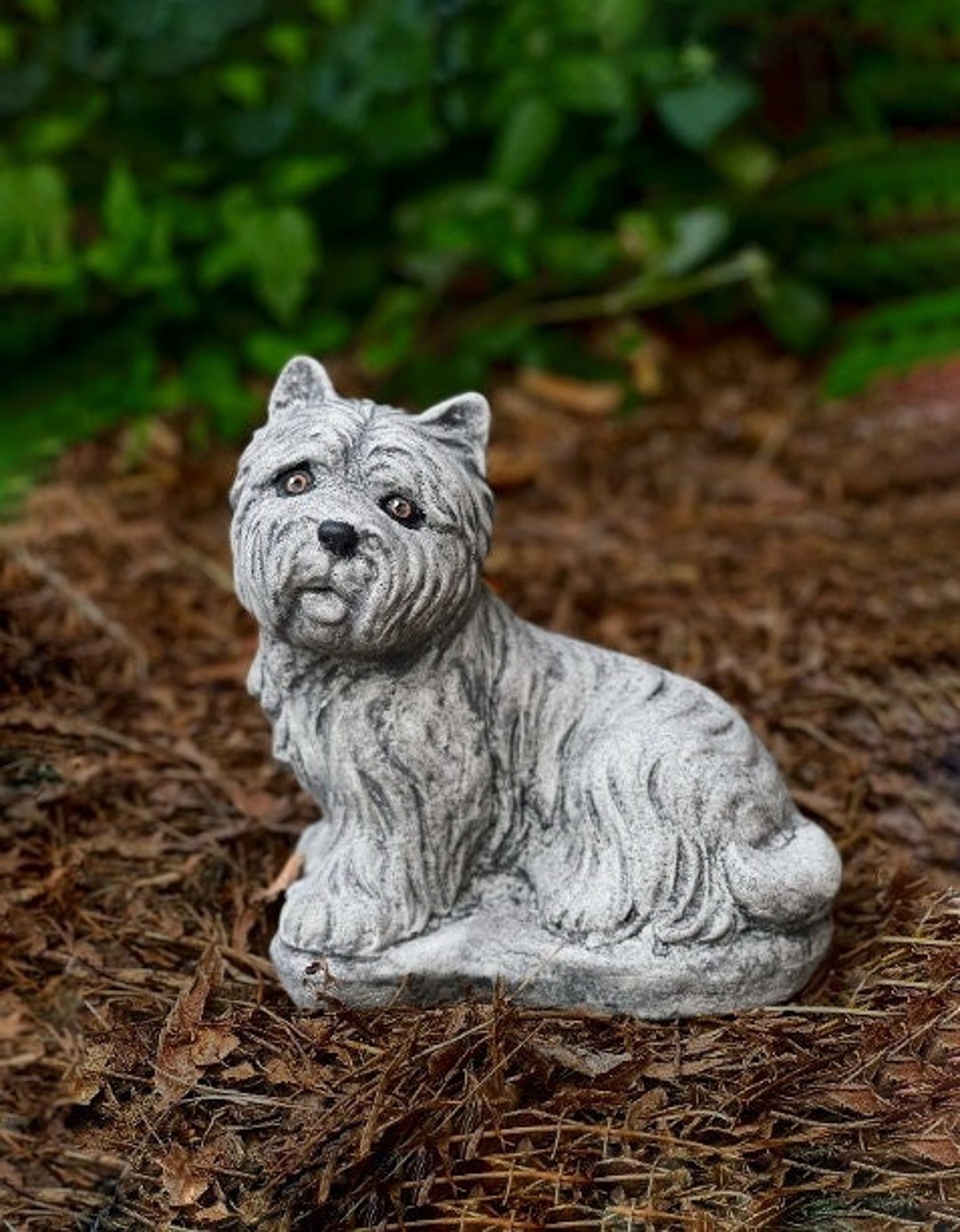 Cute Westie Puppy Statue Westie Dog Sculpture Yorkshire Terrier Figure