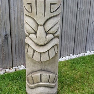 Stone Garden Totem Easter Island African Head Concrete Tiki - Etsy