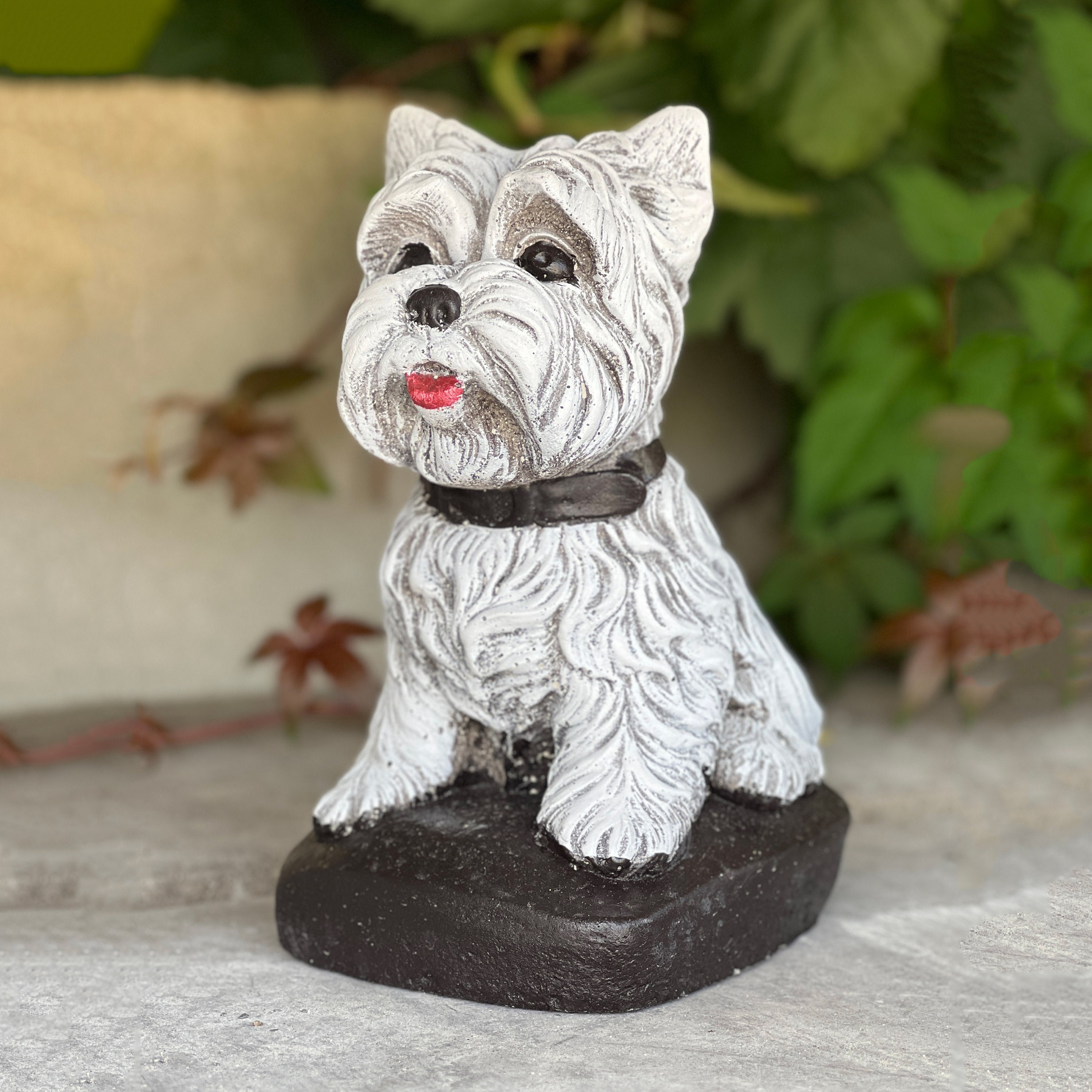 Concrete Westie Terrier Statue Outdoor Pet Loss Memorial Figurine