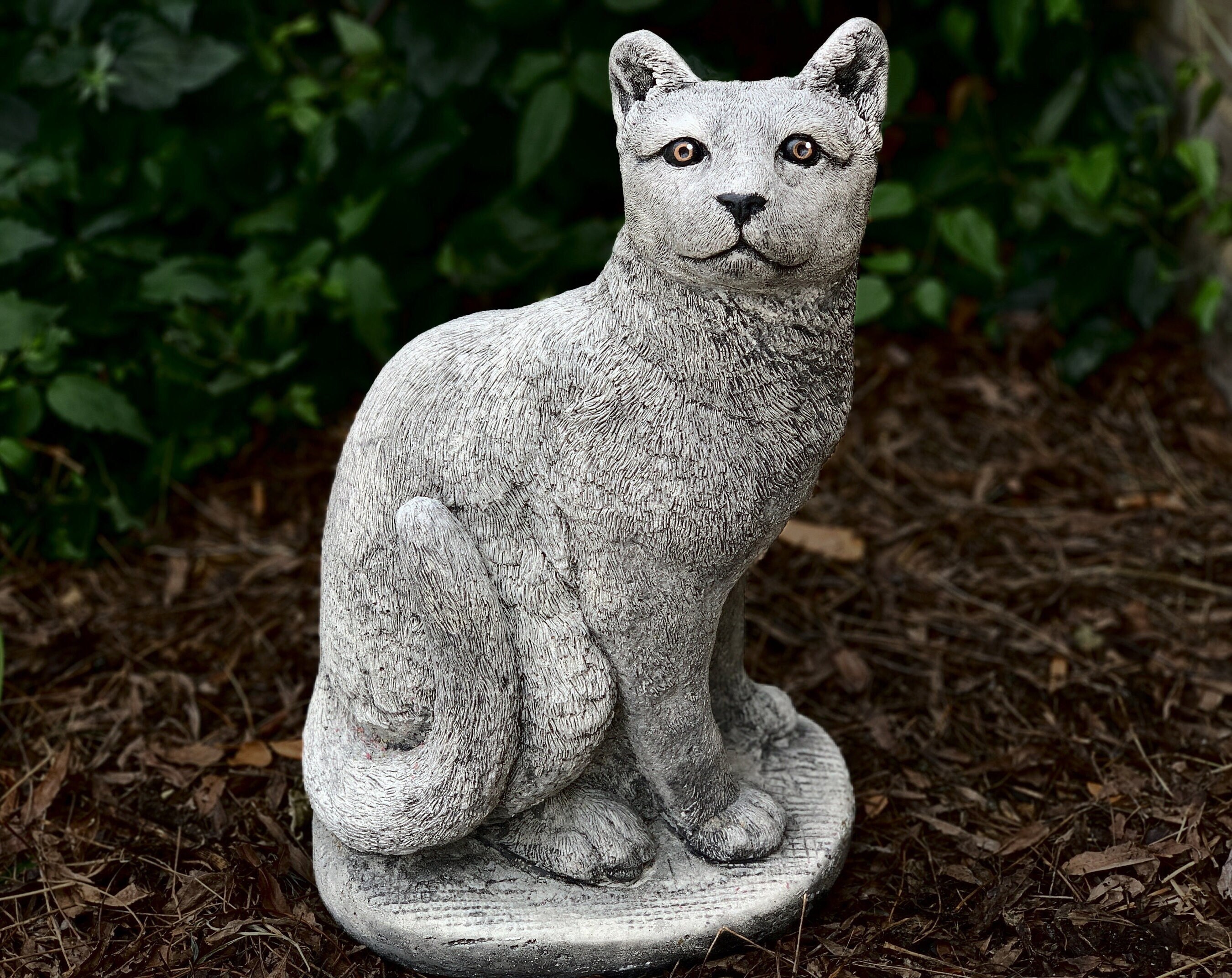 Large Outdoor Cat Animal Concrete Kitty Cement Cat Figure Etsy