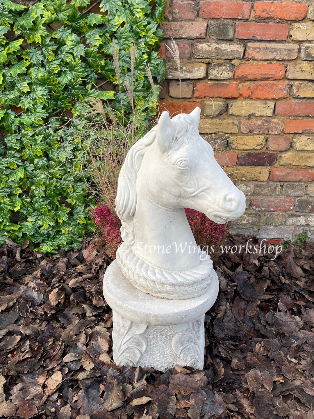 Concrete Horse Sculpture Horse Figure Stone Pony Statues Etsy