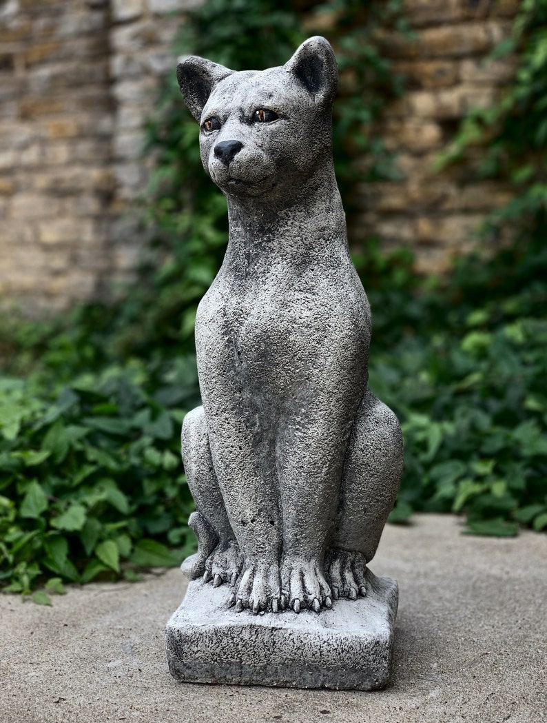 Large Standing Panther Cement Panther Ornament Stone Panther Etsy
