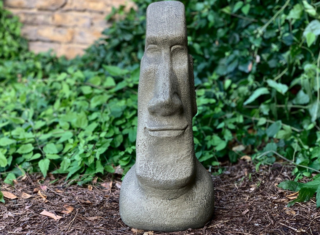 Concrete Moai Head Sculpture Cement Easter Island Statue Stone Head