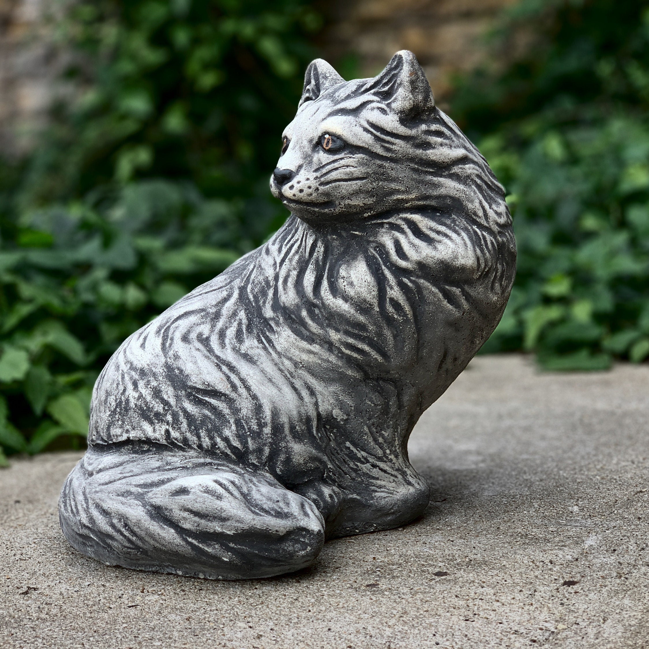 veronderstellen herhaling Dan Luxe kat beeldhouwwerk Fluffy kitty stenen sculptuur Tuin - Etsy Nederland
