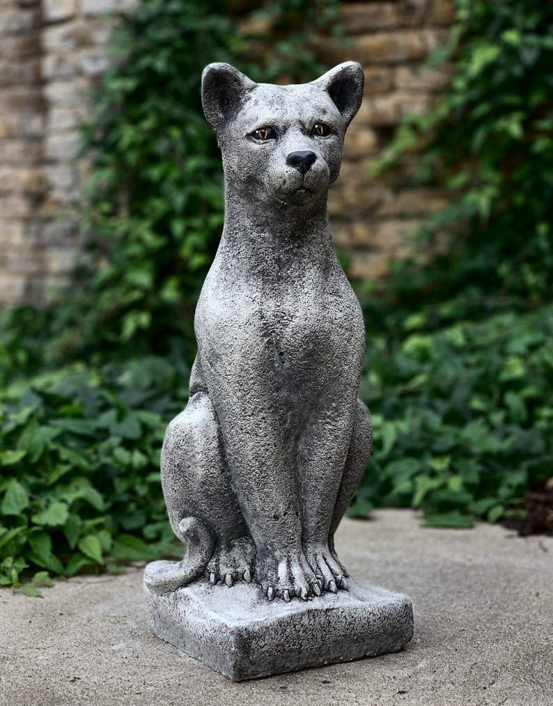 Large Standing Panther Cement Panther Ornament Stone Panther Etsy