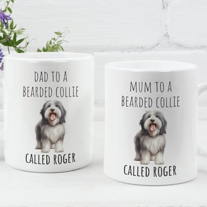 Bearded Collie Mug Set: Dog Mum and Dad Gifts