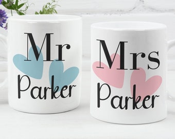 Mr And Mrs Mugs - Husband And Wife Mugs - Couple Anniversary Gift - Wedding Gifts For Couple Gift - Married Couple Gifts - Wedding Present