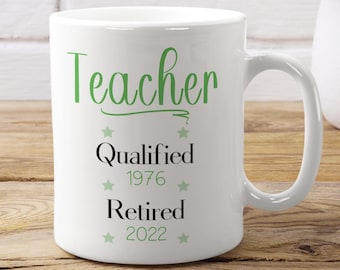 Personalized Teacher Retirement Mug: Ceramic Coffee Cup