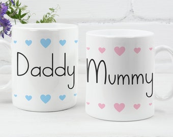 Mummy & Daddy Mugs - Mum And Dad Mug Set - Gifts For Parents To Be - Mother's Day Coffee Cup - Mumma Present Idea