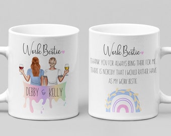 Personalised Work Bestie Mug - Custom Leaving Gift