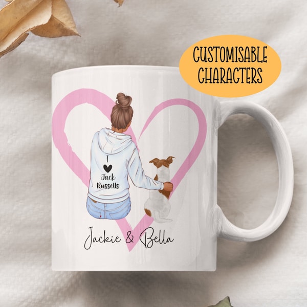 Jack Russell Mug - Jack Russell Gifts For Women - Jack Russell Mum Mug - Dog Mum Gift - Dog And Owner Mug - Girl And Dog Mug - Dog Owner Mug