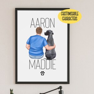 Personalised Great Dane Print - Great Dane Gifts For Men - Great Dane Poster - Great Dane Dad Gift - Great Dane Wall Art - Dog Dad Print