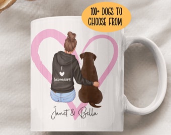 Personalised Dog Mum Mug - Girl And Dog Mug - Dog And Owner Mug - Dog Owner Gift - Custom Dog Mug - Dog Mum Gifts - Dog Lover Gift