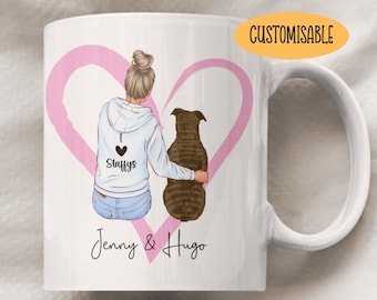 Personalised Staffordshire Bull Terrier Mug - Staffy Mug - Staffy Mum Gift - Staffy Gifts For Women - Girl And Staffy - Dog And Owner Gift