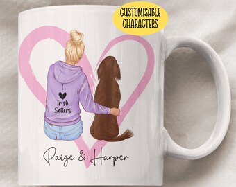 Taza para mamá de setter irlandés: regalo personalizado para niña y dueña de perro