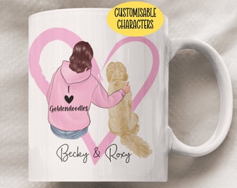 Personalised Goldendoodle Mug - Goldendoodle Gifts For Women - Goldendoodle Mum - Dog Mum Mug - Girl And Dog Mug - Dog And Owner Gift