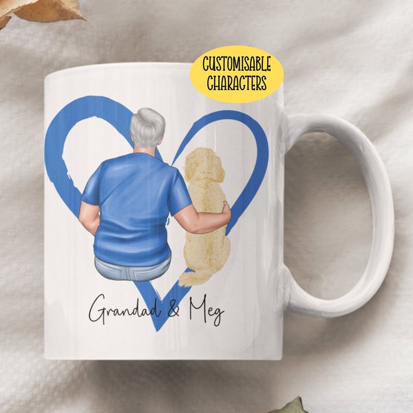 Labradoodle Grandad Mug - Labradoodle Gift For Men - Dog Grandad Gifts - Man And Dog Mug - Labradoodle Owner Gift - Personalised Dog Gifts