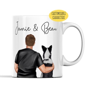 Border Collie Mug - Border Collie Gifts For Men - Dog Dad Gifts - Man And Dog Mug - Dog Owner Gift - Border Collie Owner - Dog Father's Day