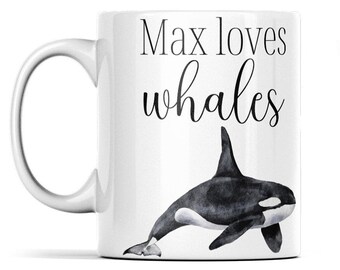 Personalised Whale Mug - Whale Gift - Whale Gifts For Women - Whale Love - Whale Lover Gift Idea - Cute Animal Mugs - Custom Whale Mugs