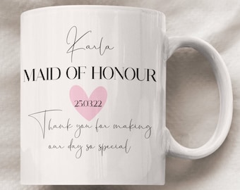 Maid Of Honour Thank You Mug: Wedding Party Gift