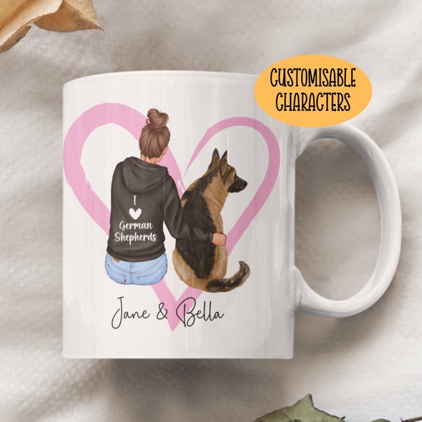 Personalised German Shepherd Mum Mug - German Shepherd Mug - German Shepherd Gifts For Women - Girl And Dog Mugs - Dog And Owner Gift