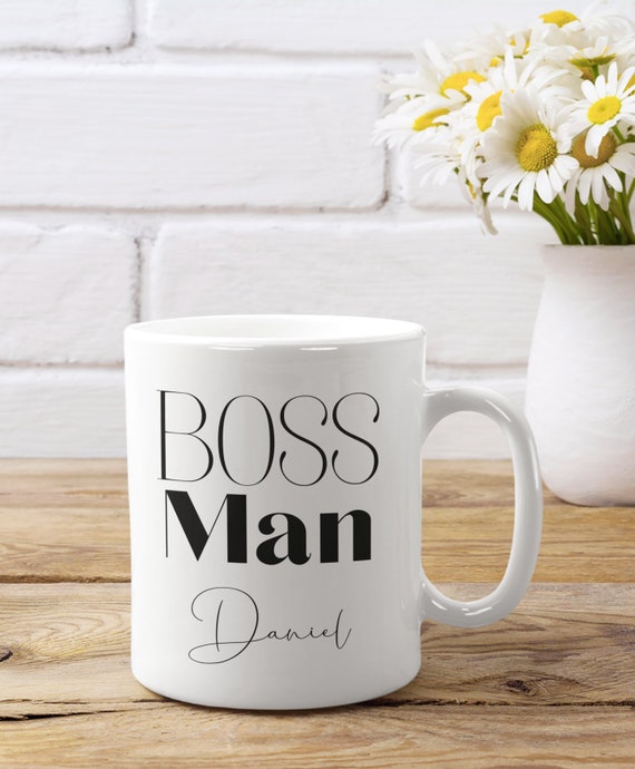 Personalised Boss Man Mug for Men Boss Gifts Boss Mug Manager Mug Manager  Gifts Manager Gift Men Manager Leaving Gift Office 