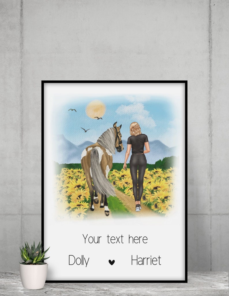 Personalised Horse Rider Print: Custom Equestrian Gift - Etsy