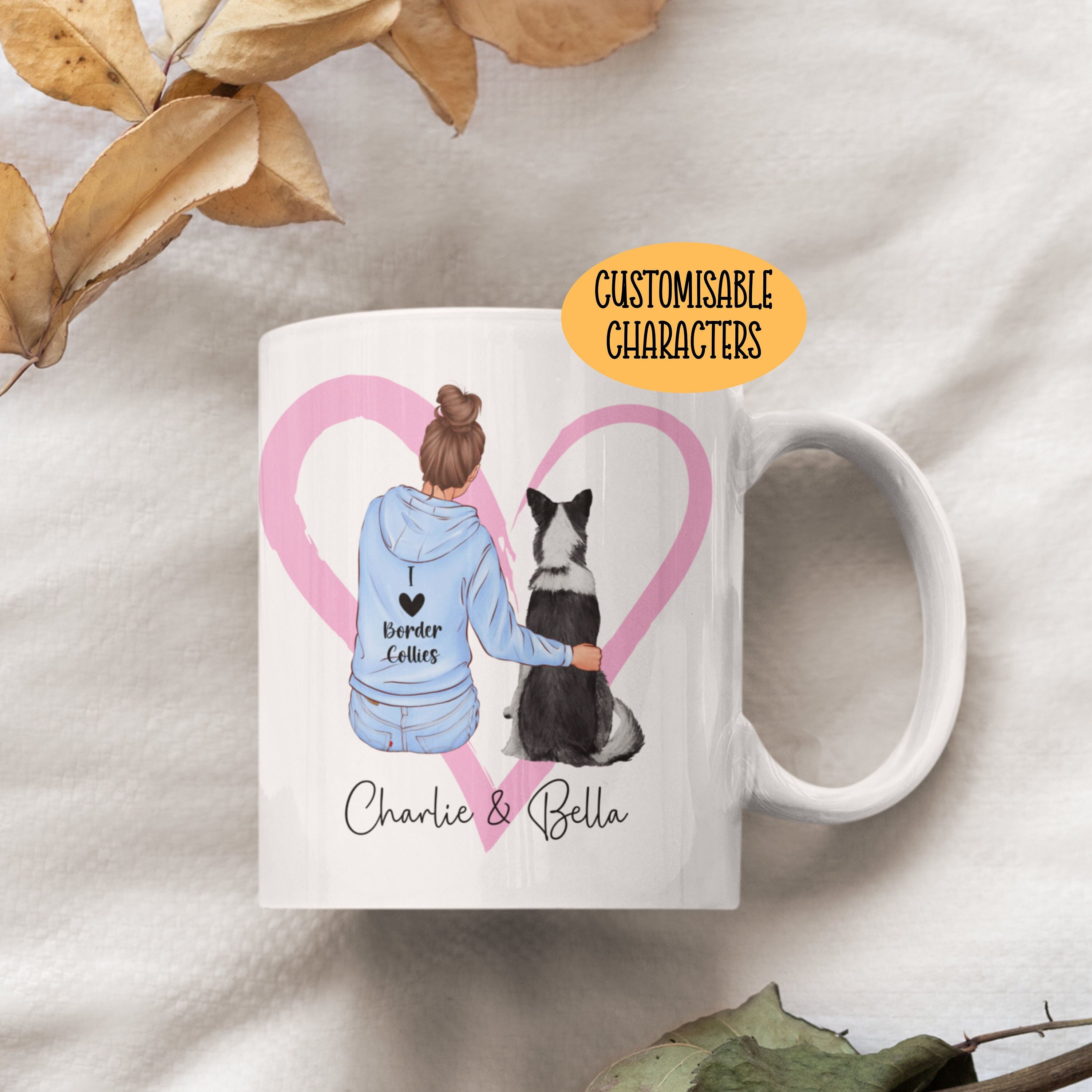 Dabbing Dog Border Collie Mok – Witte Keramische Koffiemok Met Grappige Hond Print, 330 Ml, Leuk Cadeau