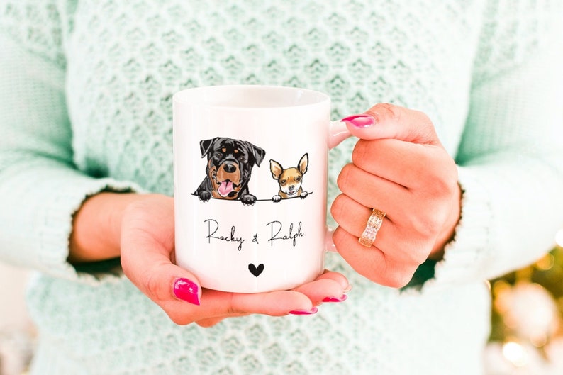 Taza personalizada para perro - Regalo para mamá - Regalo para papá - Taza para familia - Regalo para dueños de perros - Raza personalizada - Tazas personalizadas - Regalos para dueños de perros imagen 3