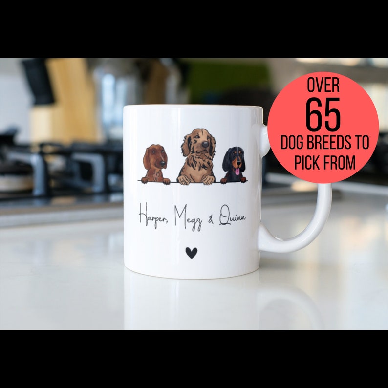 Taza personalizada para perro - Regalo para mamá - Regalo para papá - Taza para familia - Regalo para dueños de perros - Raza personalizada - Tazas personalizadas - Regalos para dueños de perros imagen 2