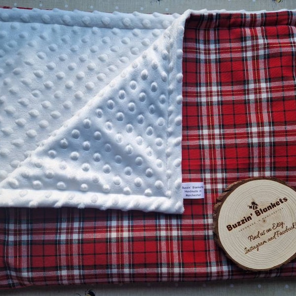 Tartan Blanket | Red Cotton Tartan | Scottish | Scotland | Padded | Cosy | Gift Idea | Christmas Present | Festive | Decor | New Baby.