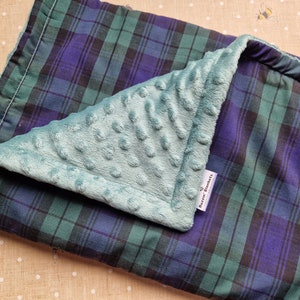 Manta de tartán verde y azul / Escocesa / Escocia / Acogedora colcha acolchada / Regalo de Navidad / Festivo / Decoración / Idea de regalo para un bebé recién nacido
