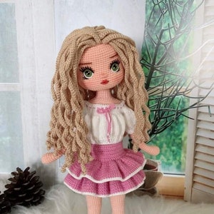 Crochet Princess Doll: Handmade Cotton Amigurumi Doll (13.78 inches)