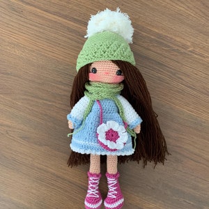 Crochet Amigurumi Doll: Handmade Snowflake Girl, Cotton Yarn