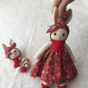 Crochet Baby Rattle   Set (2 Items) Crochet Doll for Sale, Amigurumi Rabbit, Amigurumi Bunny,  Easter Bunny, Personalized Gifts For Mom