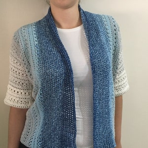 Hand gestrickte Strickjacke, Gehäkelter Pullover für Frauen, Offene Front-Strickjacke, Gehäkelte Baumwoll-Strickjacke- Sommer-Häkeljacke - Bestseller