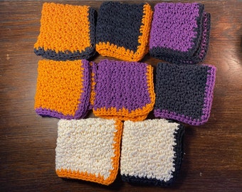 Crocheted Cotton Washcloths - The Halloween Collection