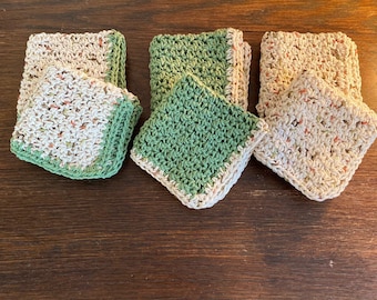 Crocheted Cotton Washcloths - The Neutrals