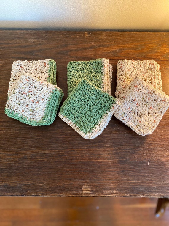 Crocheted Cotton Washcloths the Neutrals 