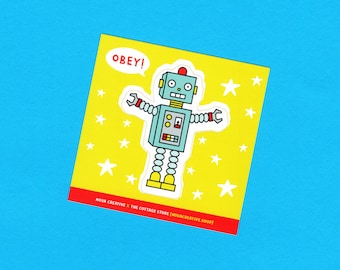Robot | Sticker (Sci-Fi Gift, Laptop Decal, Art, Gifts Under 10)