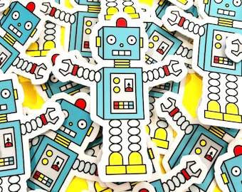 Robot | Waterproof Vinyl Sticker (Sci-Fi Gift, Laptop Decal, Water Bottle Art, Die Cut, Gifts Under 10)