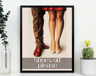 Entrance Sign Shoes Off Please Hallway Home Decor Mudroom Sign Entranceway Digital Print Wall Art Retro Print Entryway Wall Art Shoes Sign