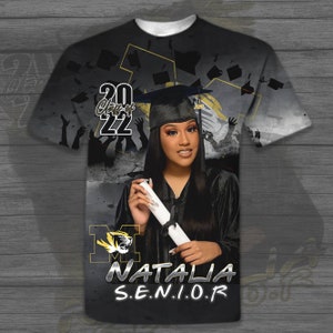 Custom Graduation Stole and Matching T-Shirt 3D Graduation T-Shirts, Class of 2025, Congratulations