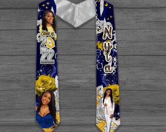 Custom Hair Sylist Graduation Stole and Matching T-Shirt 3D Graduation T-Shirts, Class of 2024, Congratulations
