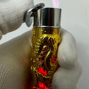Chinese dragon led colour changing refillable cigarette lighter