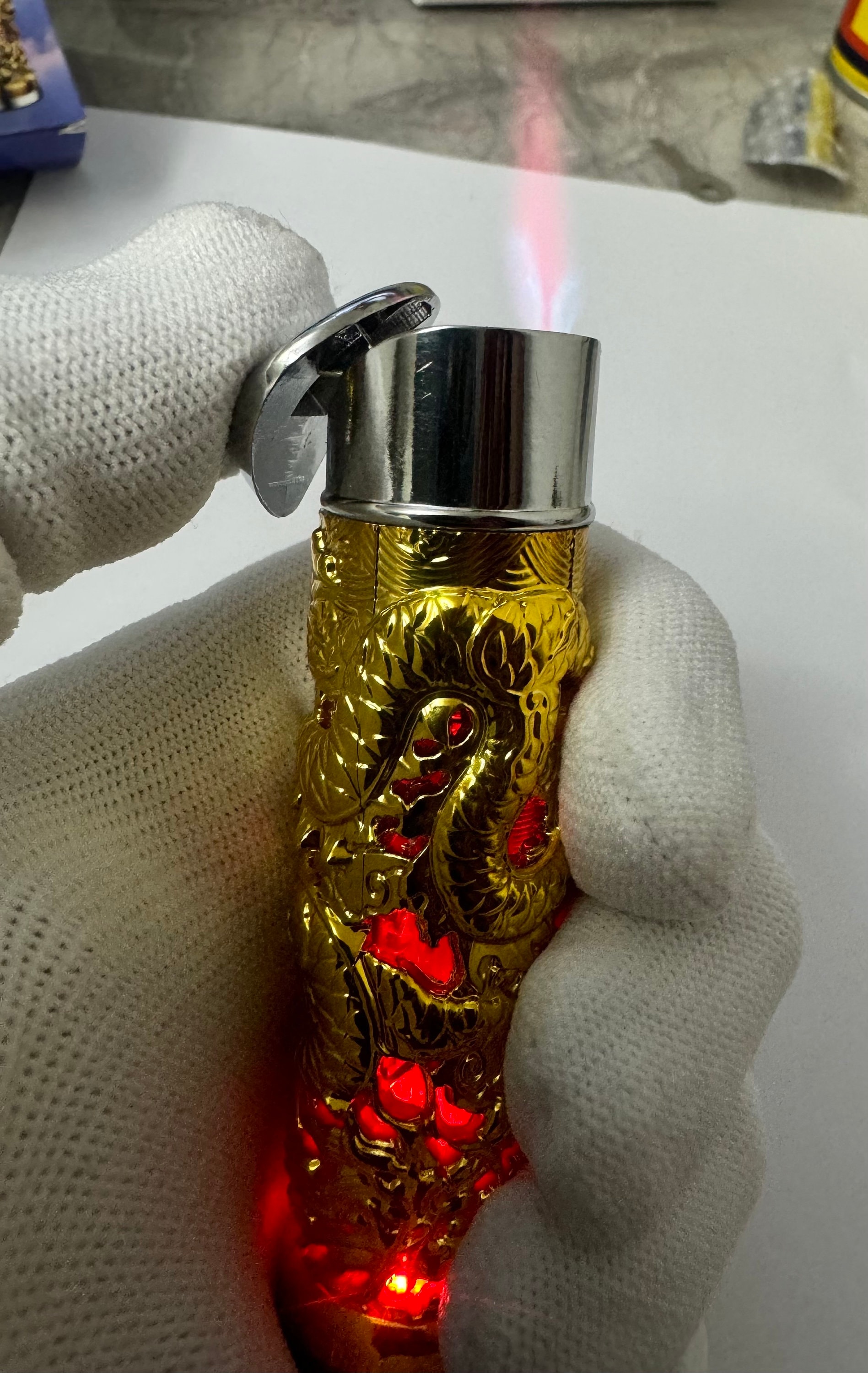 Chinese Dragon Led Colour Changing Refillable Cigarette Lighter