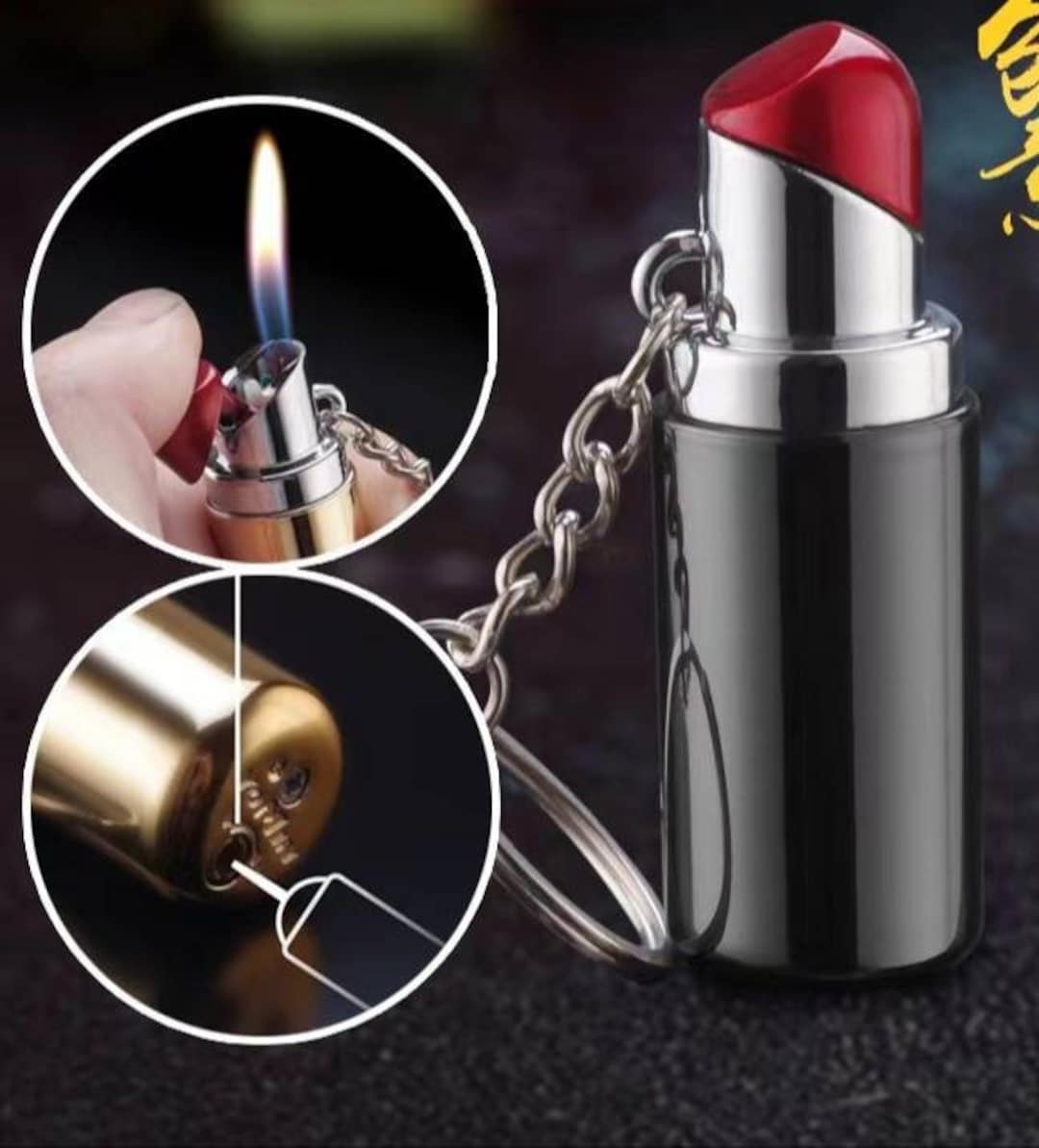 Buy Keyring Design Lipstick Lighter Reusable Refillable Fancy Ladies