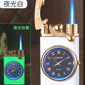 Quartz Watch Lighter: Windproof Butane Torch, Blue Flame