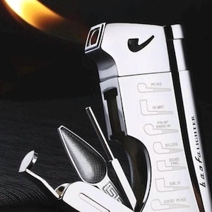 Encendedor con herramientas de limpieza para pipas de tabaco, encendedor de cigarrillos de moda.